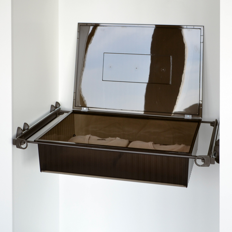 Roomy drawer box - brown - brown - transparent polycarbonate 2